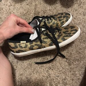 Kate spade keds Glitter Leopard Sneakers - Gold and Black